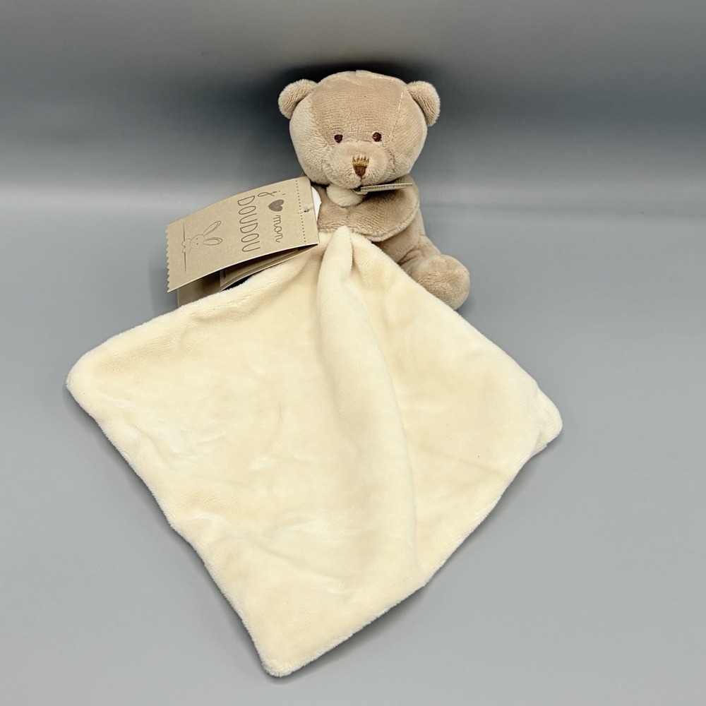 Doudou et Compagnie Bear Lovey Security Blanket Plush Mini NWT
